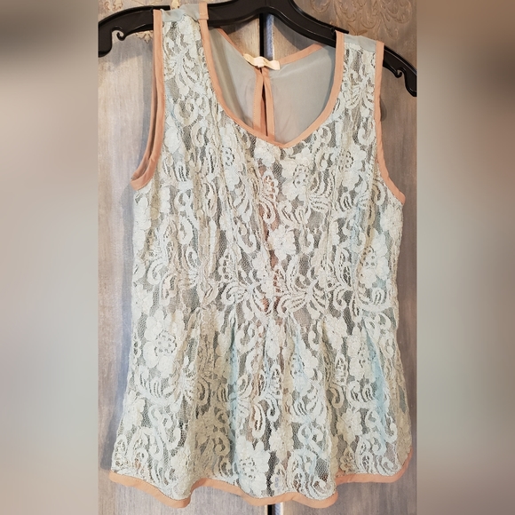 Ryu Anthropologie Lace/Chiffon 3 Bows Tank Blouse (S) - Picture 2 of 15